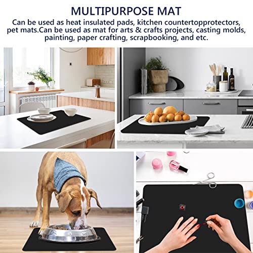 Gartful 2 Pack Silicone Crafting Mats, 15.7" x 11.8" Silicone Mat for Crafts, Large Heat Resistant Sheet for Jewelry Casting, Epoxy Resin, Painting, Gartful