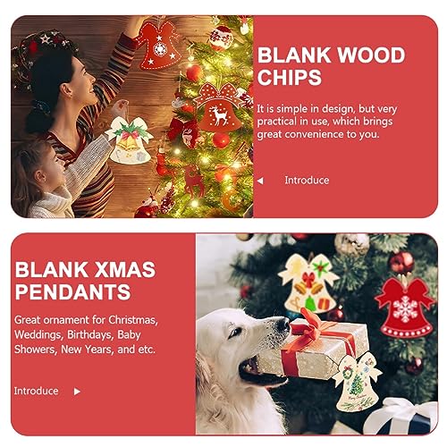 VOSAREA 10pcs Toy Unfinished Wooden Chips Delicate Xmas Pendant Xmas Drawing Pendants Unpainted Xmas Pendants Christmas Wooden Ornaments Unfinished VOSAREA