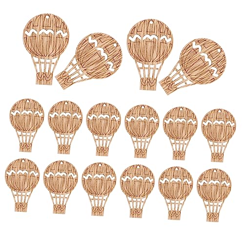 COHEALI 30pcs Hot Air Balloon Wooden Shape Ornament Crafts Hanging Bulk Wooden Lion Cut Outs Unfinished Wood Shapes Unfinished Woods Chips Wooden COHEALI