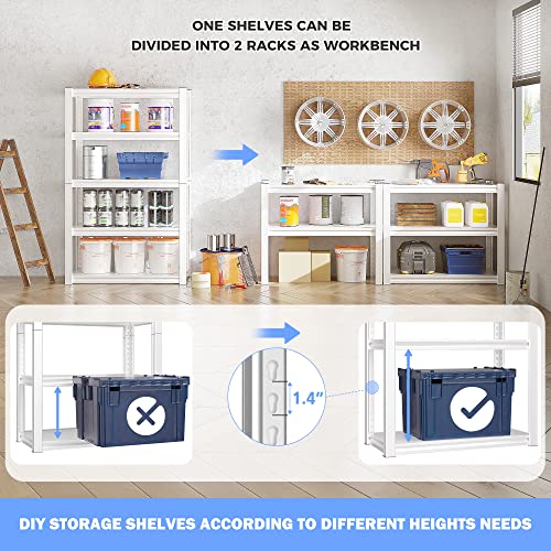 Raybee Garage Shelving Heavy Duty, 2000LBS Storage Shelves Heavy Duty, Pantry Shelves for Kitchen Closet Storage, Kitchen Shelves with 5 Tier Metal Raybee