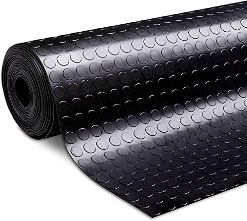 Nisorpa 3mm Thick Garage Floor Rubber Mat 16.4 x 3.3 fts Rubber Garage Floor Mats Heavy Duty Coin-Grip Garage Flooring Roll Non-Slip Rubber Mats Nisorpa