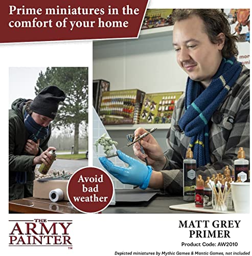The Army Painter Warpaints Air Primer Matt Grey 18ml Acrylic Paint for Airbrush, Wargaming and Modelling The Army Painter