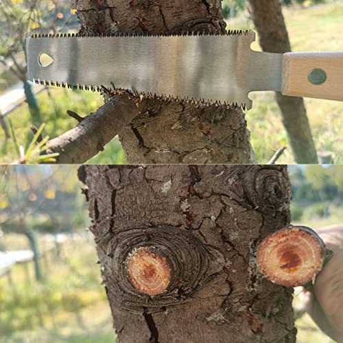 WEIMELTOY Small Woodworking Hand Saw, 6 inch Flexible Blade Double edge TPI 17/11 Pull Saw for Craft, Hobby, DIY, Non Slip Wood Handle Garden Trim WEIMELTOY