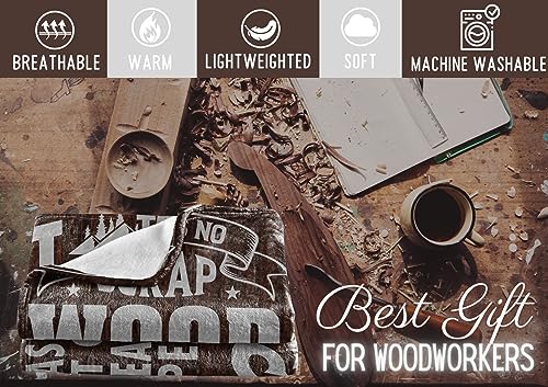 Woodworking Gifts Blanket for Woodworker, Man, Women - 50" x 65" Throw, Flannel Blanket - Birthday Gifts for Wood Lovers - Stupid Huglanket