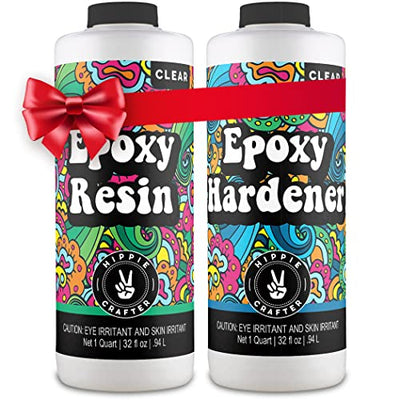 Crystal Clear Epoxy Resin 1/2 Gallon Kit 2 Part Epoxy Resin for Tumblers, Wood, Table Top, Countertop, Bar & Craft Art, Resin Molds Clear Casting