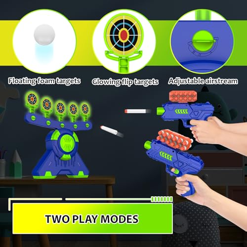 GMAOPHY Shooting Games Toy Gift for Age 5, 6, 7, 8, 9, 10+ Years Old Kids, Glow in The Dark Boy Toy Floating Ball Targets with Foam Dart Toy Blaster, GMAOPHY