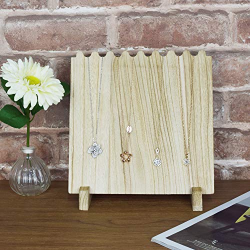 MOOCA Wooden Plank Necklace Jewelry Display Stand for 8 Necklaces, Necklace Display Holder, Wood Plank Necklace Display Stand, Necklace Storage MOOCA