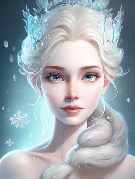 Diamond Painting Kits for Adults,Pure Ice and Snow Crown Princess 5D DIY Diamond Art Kits Full Drill Diamond for Gift Wall Decor Gem Arts Beautiful Directo