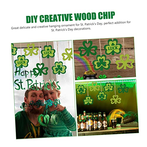 Anneome 30pcs Small Pendant Wooden Shamrock Cutouts Shamrock Decorations Unfinished Wooden Cutouts DIY Shamrocks Cutouts Wood Crafts Shamrock Prop Anneome