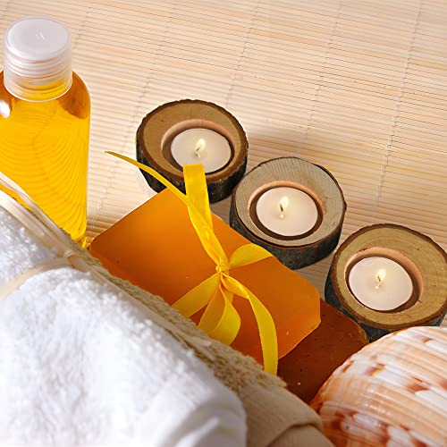 Hagao Tea Light Candle Holders, Personalized Wooden Votive Tealight Holder for Wedding Party Birthday Holiday Set of 12 (0.75") Hagao