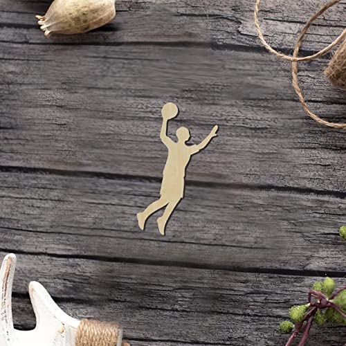 Basketball Player Wood Craft,Unfinished Wooden Cutout Art,DIY Wood Sign, Inspirational Farmhouse Wall Plaque,Rustic Home Decor for Grandpa Papa Dad Arupkeer