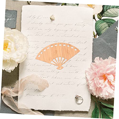 Operitacx 6pcs Blank Bamboo Bookmark Unfinished Hanging Tag Fan Shaped Bookmarks Gift Tags Unfinished Gifts Tags DIY Craft Bookmark Tag Blank Craft Operitacx