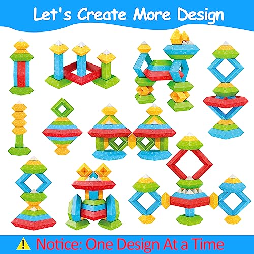 Tsomtto Montessori Toys for 2 3 4 5 Year Old Boys Girls Toddler 1-3 Preschool Learning 30 Pcs Stacking Building Blocks STEM Stackable Educational Toy Tsomtto