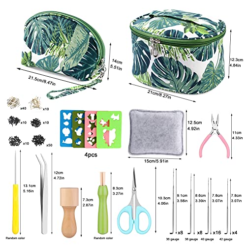 304PCS Needle Felting Kit with 2 Exquisite Storage Bags, Wool Roving 50 Colors Set, Needle Felting Starter Kit, Needle Wool Felting Tools Kit, Wool IMZAY
