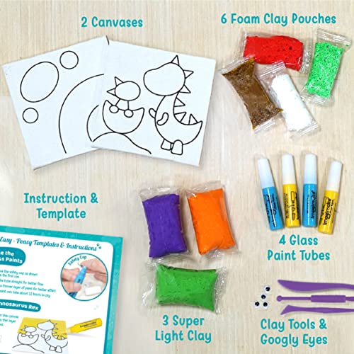 Imagimake Clay Murals Dino - Modeling Clay for Kids - Arts and Crafts for Kids Ages 6-8 - Air Dry Clay for Kids - Gifts for 5, 6, 7, 8 Year Old Boys Imagimake