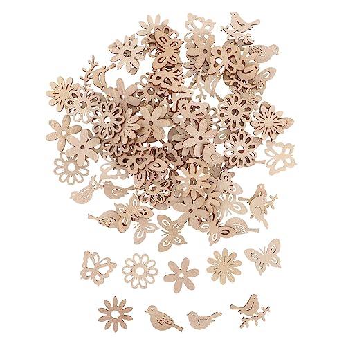 COHEALI 100pcs Pieces Wooden Slices for Centerpieces Crafts Small Flowers for Crafts Christmas Cutouts Craft Wood Slices Wooden Flowers for Crafts COHEALI
