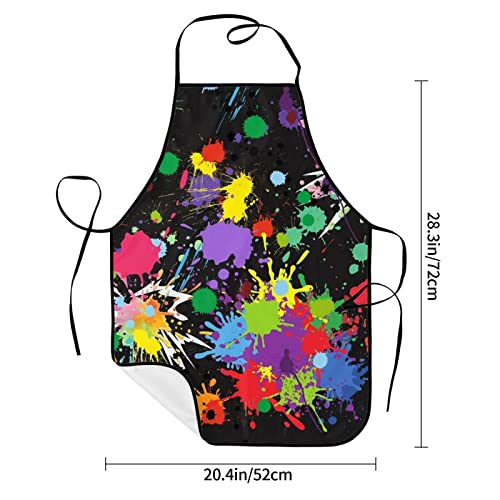 Senheol Colorful Painting Artist Apron, Waterproof Adjustable Aprons with 2 Pockets for Women Men Adults, Gifts for Artists Senheol