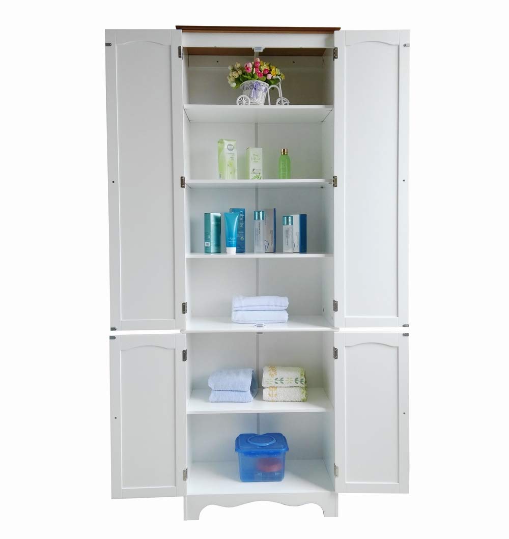Homecharm-Intl 23.8W x 11.8D X 72.2H -Inch Tall Storage Cabinet, White (HC-004) Homecharm