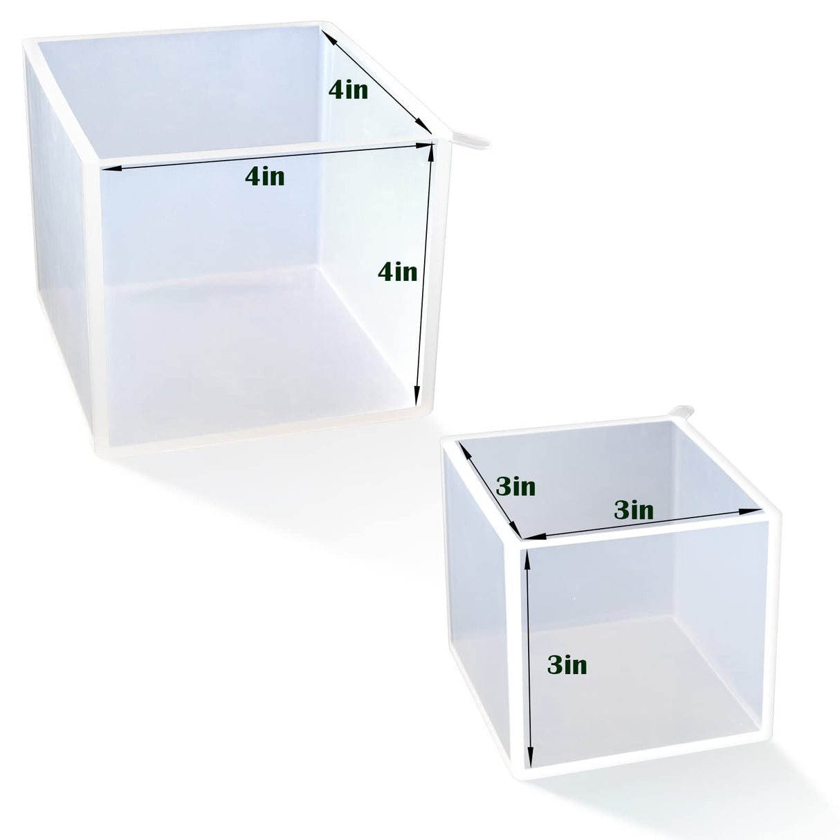 Large Square Resin Molds-Large Cube Silicone Casting Molds for DIY Art Epoxy Resin,Transparent Deep Square Silicone Molds for Resin Casting,4 Inch Sakolla