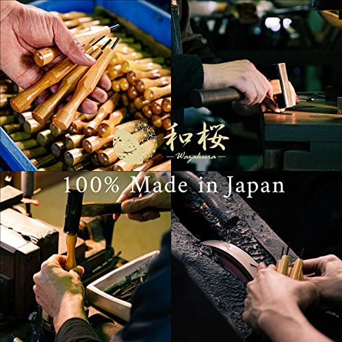 Wazakura 3PCS Bonsai Chisel Kit with Round Gouge, Single Bevel Skewed and V-Parting Tool, Hand Carving Tool Set for Jin Shari Making, Woodworking Wazakura