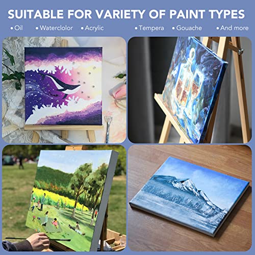 Stretched Canvases for Painting, 8PCS Multi Pack Canvas 3×5”, 5×7”, 8×10”, 10×12”(2 of Each), Acid-Free Wood Frame Blank Canvas, Art Canvas Pre ESRICH