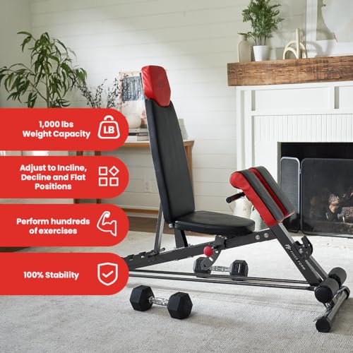 Finer Form Multi-Functional FID Weight Bench for Full All-in-One Body Workout – Adjustable weight bench for Hyper Back Extension, Roman Chair, Sit up FF Finer Form