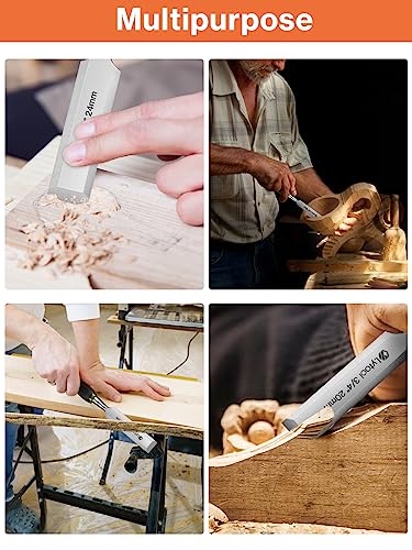 Lytool 5 Piece Wood Chisels Set, Wood Working Chisel Set for Woodworking, Carpentry, CR-V Steel Beveled Edge Blade, Wood Chisels for Woodcarving, Lytool