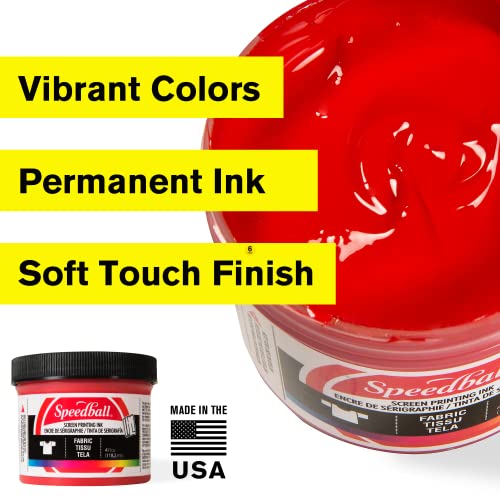 Speedball Fabric Screen Printing Ink Starter Set, Opaque, 6-Colors, 4-Ounce Jars, Silver, Raspberry, Blue Topaz, Citrine, Pearly White, and Black Speedball