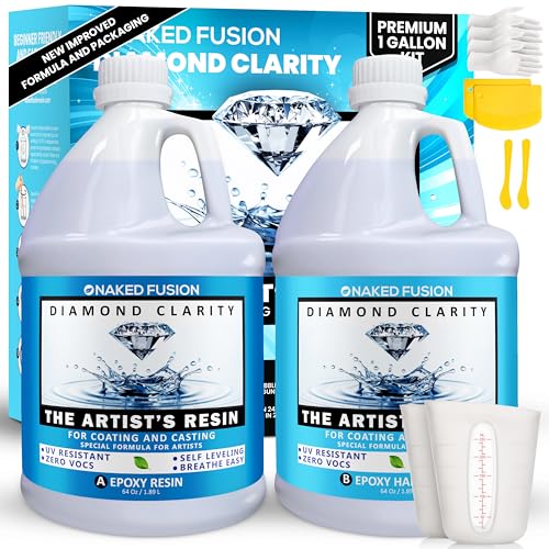 Epoxy Resin Art Resin Crystal Clear Formula- The Artist's Resin for Coating, Casting, Resin Art, Geodes, Tabletop, Bar Top, Live Edge Tables, River NAKED FUSION