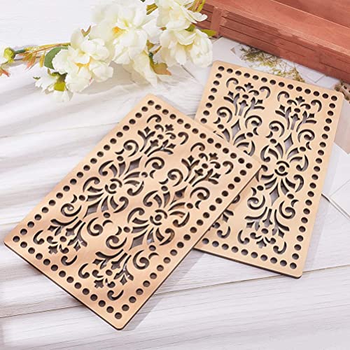ULTNICE 2 Pcs Wooden Basket Bottoms Crochet Wood Base Cushion Crochet Bag Bottom for DIY Knitting Crochet Bag Supplies ULTNICE