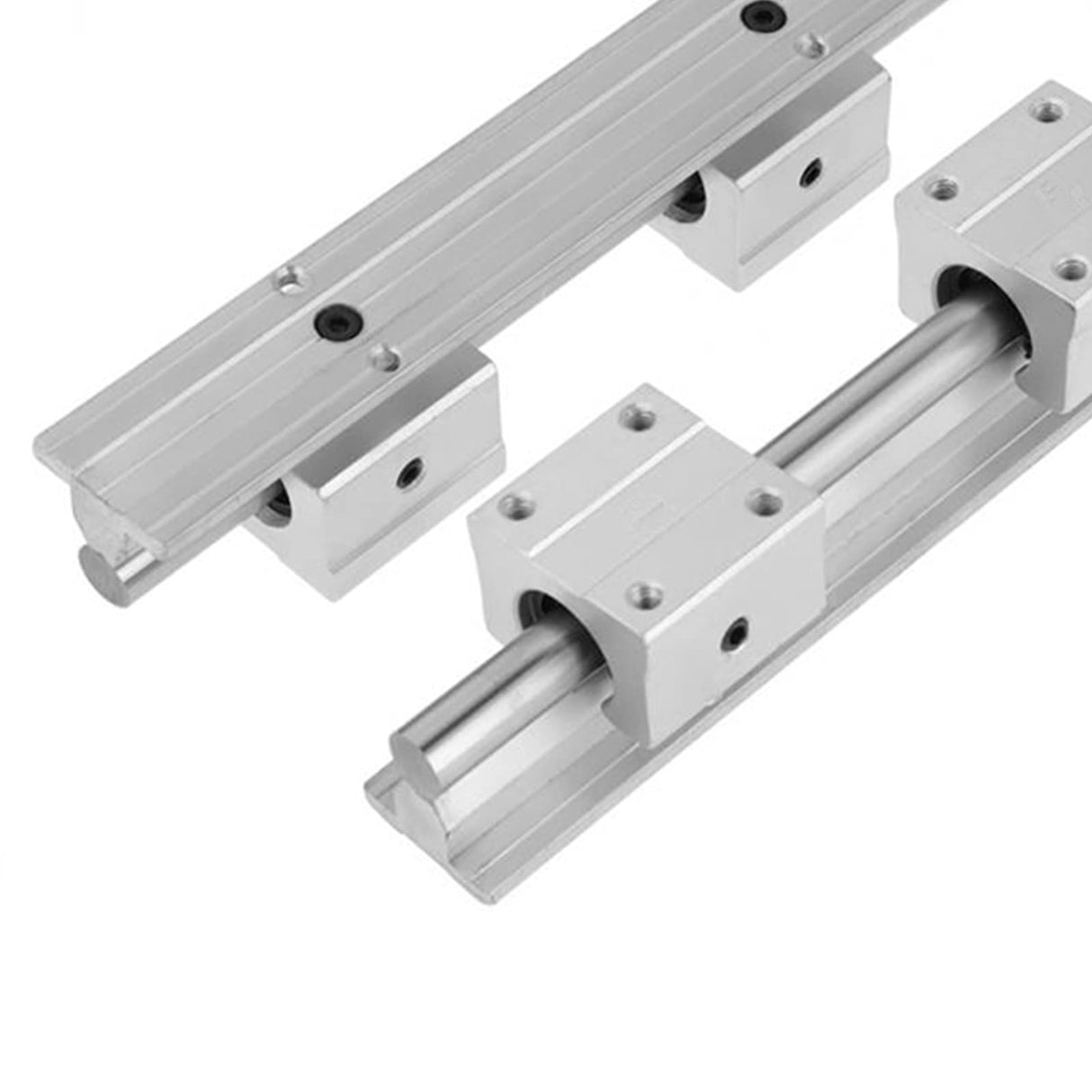 GUWANJI Linear Rail 2 PCS SBR20-1500mm Linear Slide Rails and 4 PCS SBR20UU Square Type Bearing Blocks, SBR20 Linear Rail Kit for Automated Machines GUWANJI