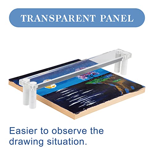 Falling in Art 17Inches Artist Leaning Bridge Hand Rest, Transparent Acrylic Wrist Leaning Bridge with Adjustable Height, Art Drawing Tool for Falling in Art