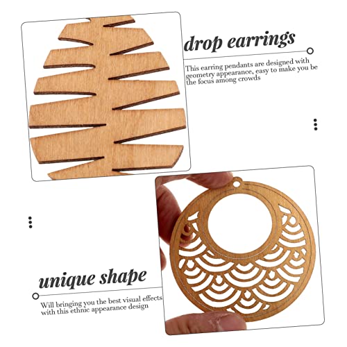 VILLCASE 3 Sets Wooden Geometric Earrings Leather Earring Making Kit African Earrings for Women Unfinished Wood Earrings Wooden Jewelry DIY Kits VILLCASE