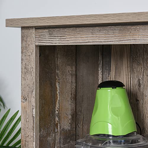 HOMCOM Freestanding Rustic Kitchen Buffet with Hutch, Pantry Storage Cabinet with Sliding Barn Door, Adjustable Shelf, Vintage Wood HOMCOM