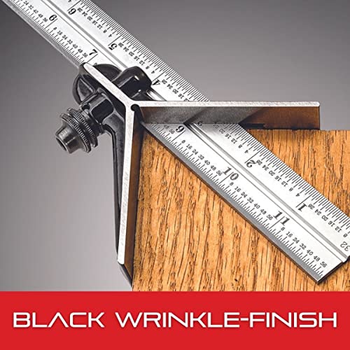 Starrett Center Head for 12"/300mm and Larger Combination Squares, Combination Sets and Bevel Protractors - Black Wrinkle-Finished, Cast Iron Steel Starrett