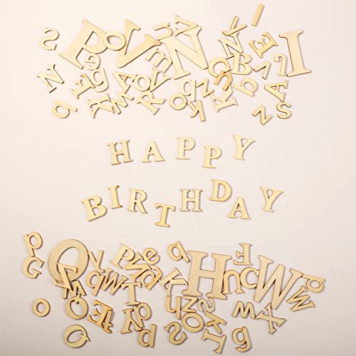 260 Pieces 1 Inches and 2 Inches Wooden Letters Unfinished Wood Alphabet Letter for Crafts Natural Blank ABCs Cutouts Small Home Wall Decor for Blulu