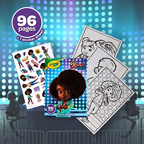 Crayola Karma's World Coloring Book, Stickers Included, Gift for Girls & Boys, 96 Pages Crayola