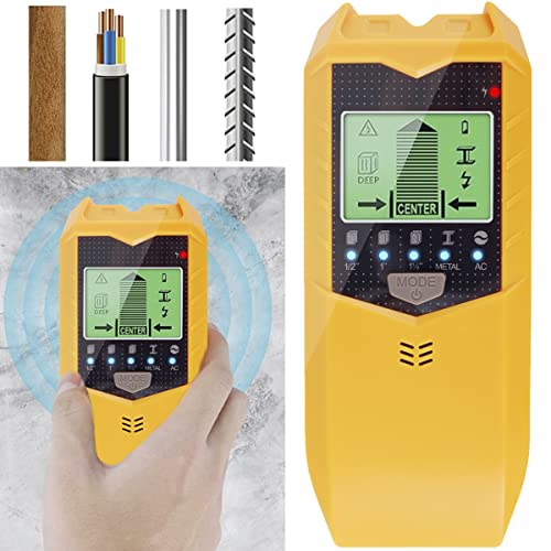 5 in 1 Stud Finder Sensor, SH402 Stud Finder Wall Scanner Detector Portable Electronic Detector with LED Display and Audio Alarm Handheld Stud HOTBEST