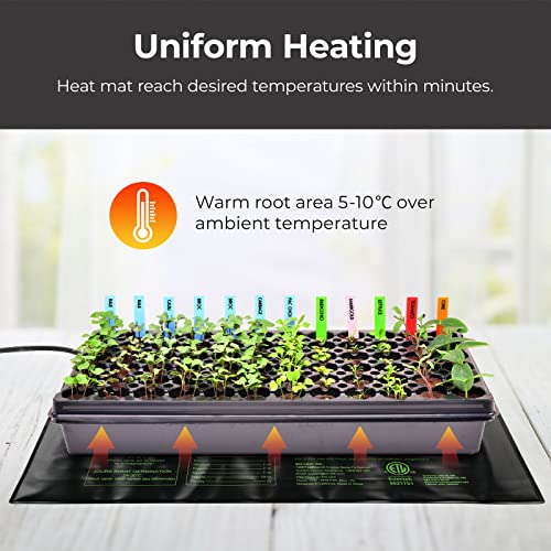 BN-LINK Durable Seedling Heat Mat Warm Hydroponic Heating Pad Waterproof 10" x 20.75" - 2 Pack for Seed Starting Greenhouse and Germination BN-LINK