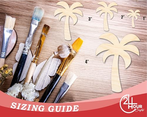 Unfinished Wood Simple Palm Tree Silhouette | DIY Tropical Beach Craft Cutout | up to 36" DIY 10" / 3/4" 24 Hour Crafts