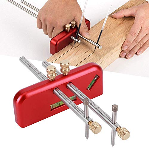 Woodworking Marking Gauge Mortise Gauge Ruler Double Head Aluminium Alloy Carpenter Tool Mortise Gauge Scriber Ruler Fafeicy