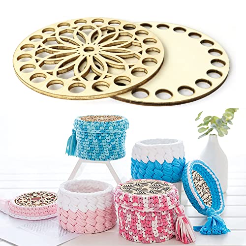 PZRT 100x3mm Round Wooden Basket Bottom Crochet Basket Base for DIY Basket Yarn Weaving Supplies Craft Making PZRT