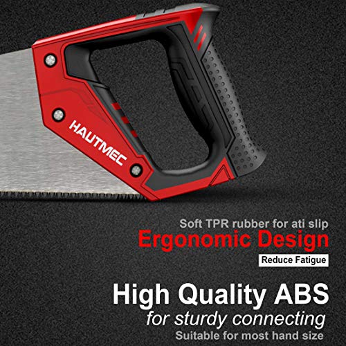 HAUTMEC 14 in. Universal Hand Saw - 11 TPI Fine Cuts Wood Saw - Professional Universal Saws for Wood, Laminate And Plastic - Crosscut Saw, HT0024 HAUTMEC