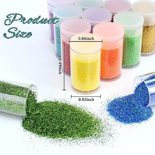 48 Tubes(24 fine +24 Chunky&fine Mixed) Set ANGXILIN Holographic Iridescent Metalic Colors Glitter,Epoxy Resin DIY Craft Glitter,Face Body Nail Art ANGXILIN