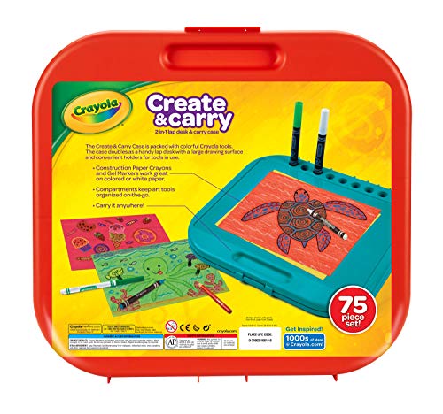 Crayola Create 'N Carry Art Set, 75 Pieces, Art Gift for Kids, Ages 5 & Up Crayola
