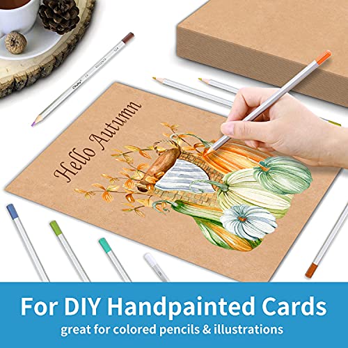 Brown Kraft Cardstock Thick Paper 100 Sheets, Ohuhu 8.5" x 11" Heavyweight 80lb Card Stock for Crafts and DIY Cards Making Ohuhu