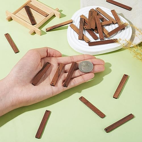 Pandahall 50Pcs Undyed Bar Wood Pendants Charms 52x7.5x3mm Blank Wooden Pieces Bead for Keychain Dangle Earring Necklace Jewelry Making and Home PH PandaHall
