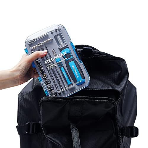 MECHMAX Ratcheting Screwdriver Bits & Socket Set 68 Piece, Magnetic Bits with Storage Case for Home, Garage, Office, Apartment, Car, Dorm, Back to MECHMAX