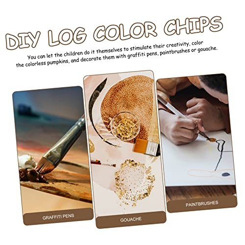 STOBOK 12 Pcs Pumpkin Chips Unfinished Pumpkin Cutout Kids DIY Painting Kit for Christmas Hanging Decors Pumpkin Cutting Board Nativity Ornaments for STOBOK