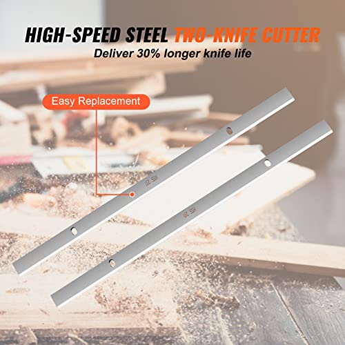 VEVOR Thickness Planer, Two-Blade, 13" Width Worktable Benchtop Planer, 15-Amp 1800W Powerful Motor, 12" Extended Infeeding Table, Low Noise for both VEVOR